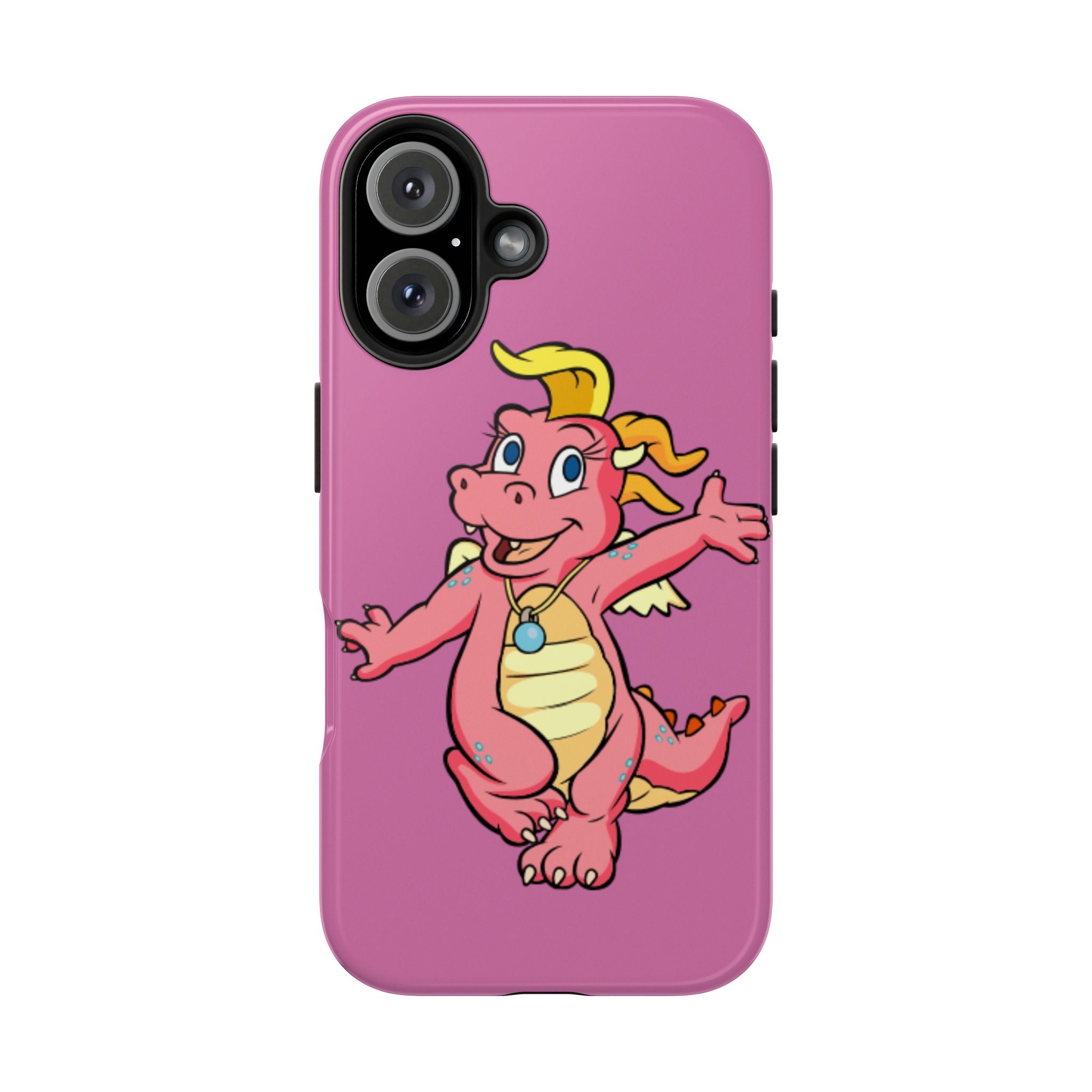 Pink Dragon Tough Phone Case — Cute Cartoon Dragon Protective Phone Case