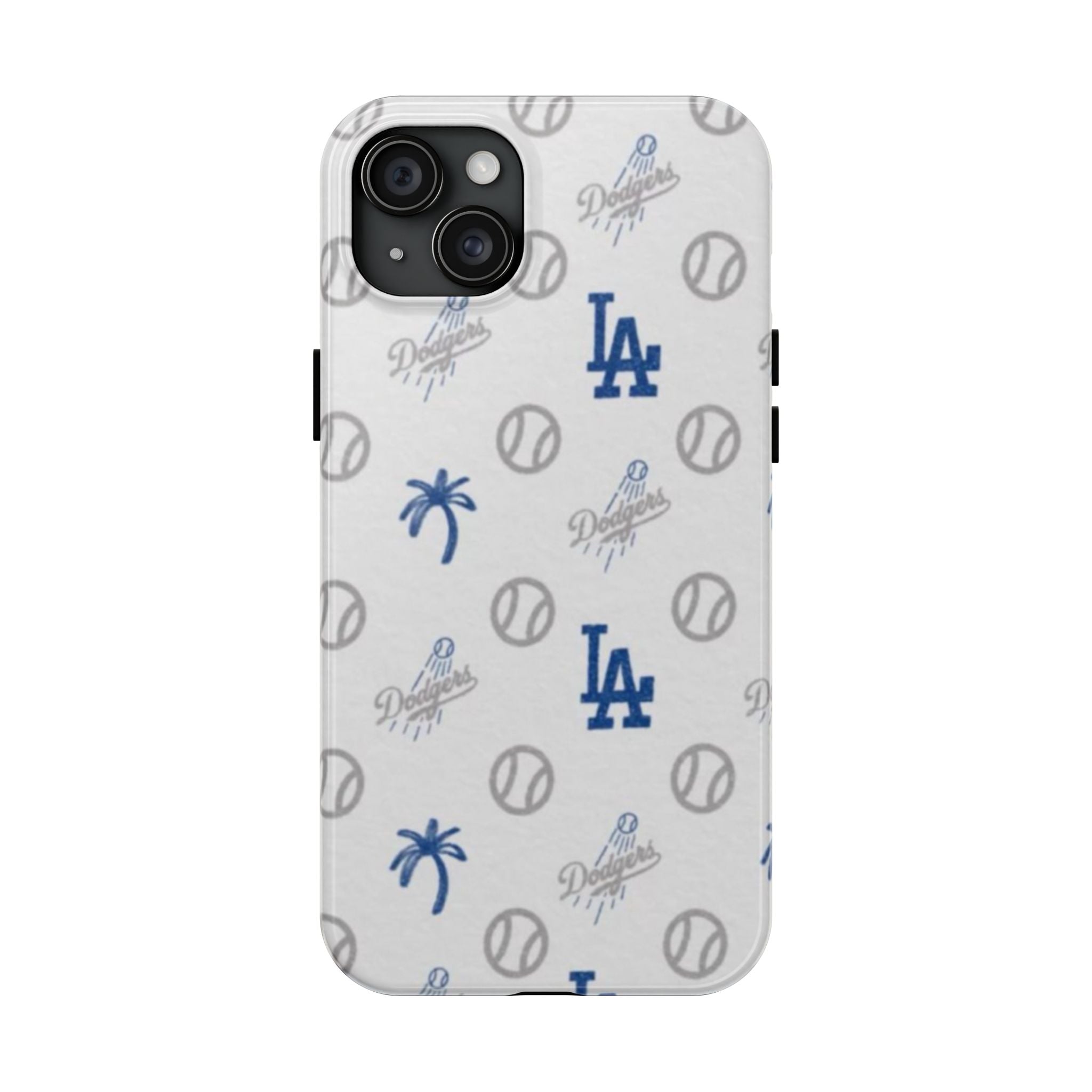 LA Dodgers Pattern Tough Phone Case — Baseball Palm Tree Logo Design